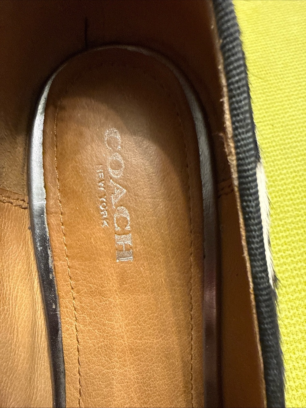 COACH Black & White Zebra Print Loafers - Picture 4 of 4